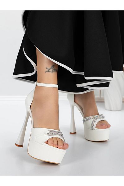 mei Women's Sandals with Heels and Platforms 5DC6 White | Mei