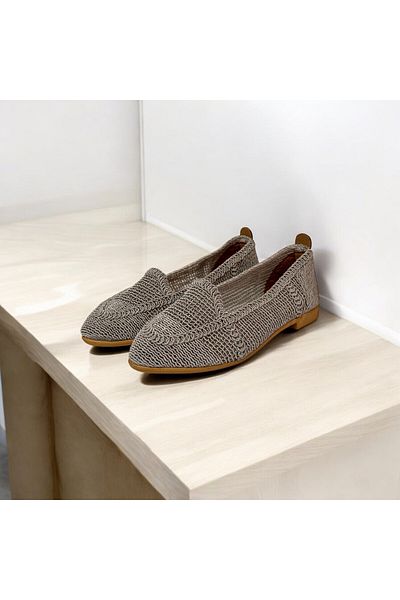 BYRAMSE Knitted Lace Women's Flats Home Flats Office Shoes