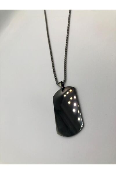 GWOMA Steel Plate Black Color Model Necklace for Lover, Dad, Friend, Male