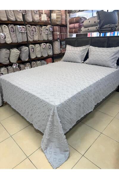 BERRY Concept İskandinav Yatak Örtüsü Çift Kişilik 250/255 CM gri-zigzag