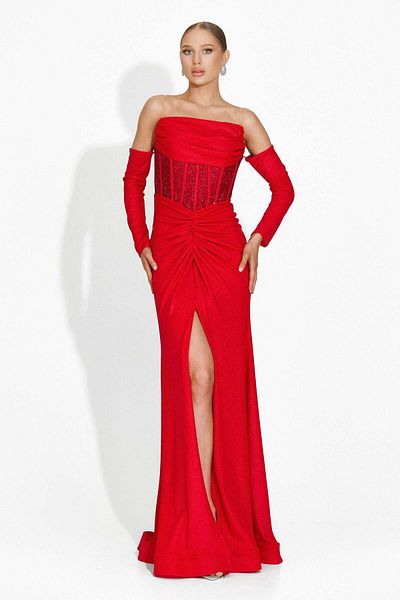 BOGAS Fredricka Red Long Women's Dress