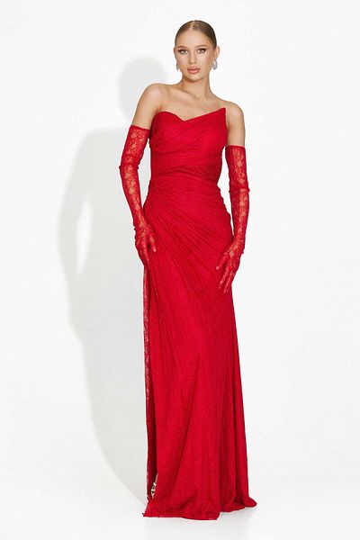 BOGAS Women's Long Red Dress Mathylda