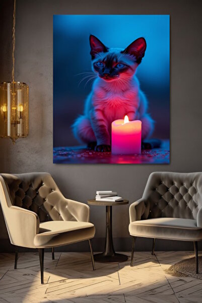 özkacar TABLOU PE PÂNZĂ CU PISICI, DECOR DE PERETE PENTRU CASĂ, SALON, BIROU,...