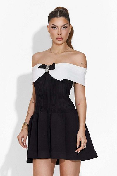BOGAS Women's Short Black Dress Elmita