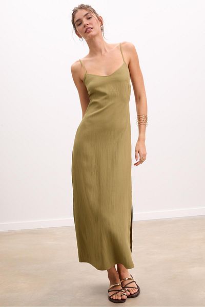 Stradivarius Strappy textured maxi dress