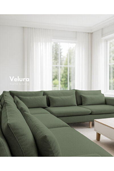 Velura Home & Living Fox Köşe Takımı - Yeşil