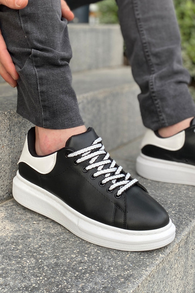 Baybonza حذاء لويس أ كوستا LC107 أسود خلفي أبيض BT برباط للرجال