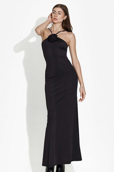 BOGAS Women's Long Black Lycra Dress Loekie