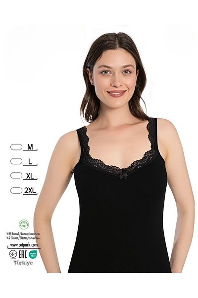 Cotpark Women's Cotton Lycra Lace Detailed Thin Strap Stylish Athlete 3099