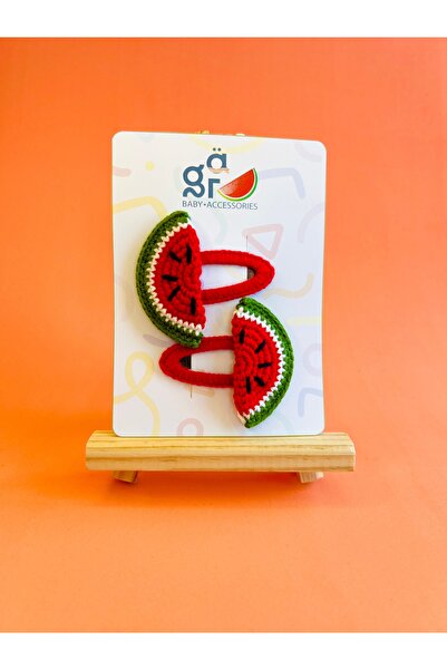Gra Baby Accessories Örgü 2li Çıt Çıt Toka Karpuz