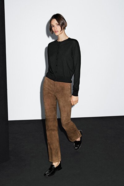 Massimo Dutti Bisiklet yaka yün karışımlı triko hırka