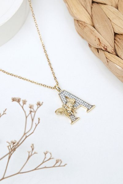 Jack Ferrero Luxury Steel/Not Darkening /Women's Letter Necklace