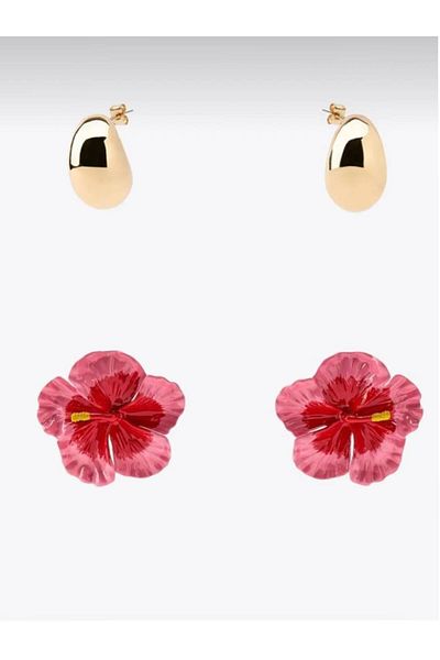 lysiaaccessory Zr Model Ring Flower Earring Set