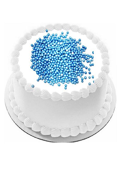 ovalette Edible Cake Decoration Rice Puff Chocolate Light Blue Color 40 g Future