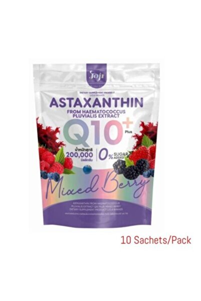 Joji أستازانتين كيو 10 بلس كولاجين بنكهة التوت المختلط، تغذية وتفتيح البشرة، 10 أكياس
