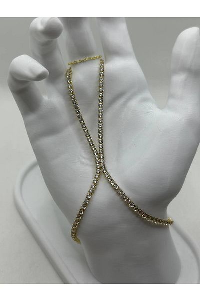 lysiaaccessory Zircon Stone Gold Color Şahmeran Bracelet