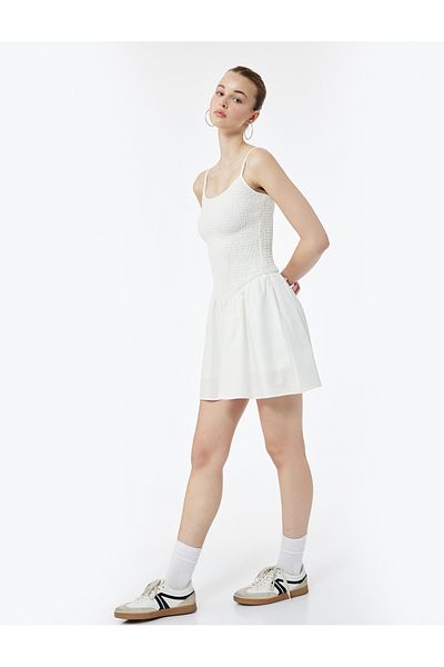 Koton Wrap-Around Sleeveless U-Neck Comfortable Fit Mini Dress with Rope Strap Lining