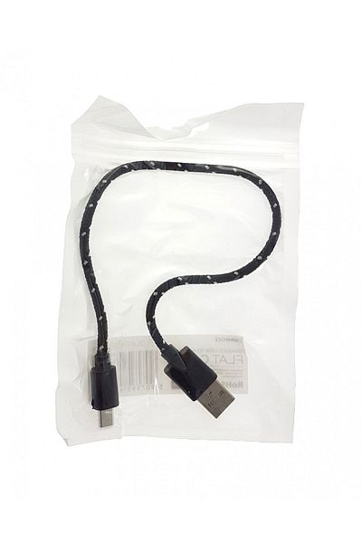 Omega Cablu Omega USB la microUSB , textil , 30cm , negru [43578]