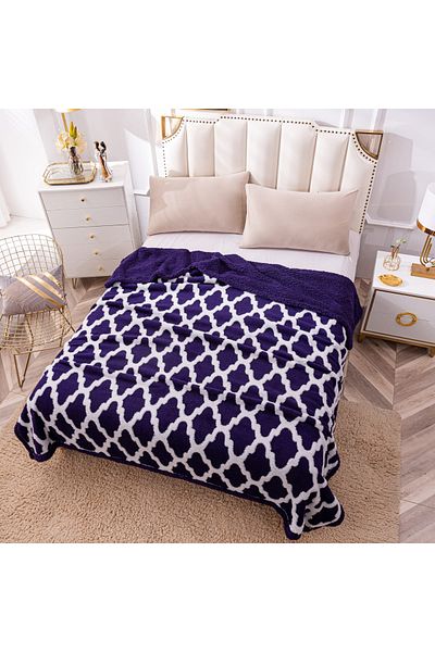 FIONNA.RO Cocolino Blanket With Fur - Purple