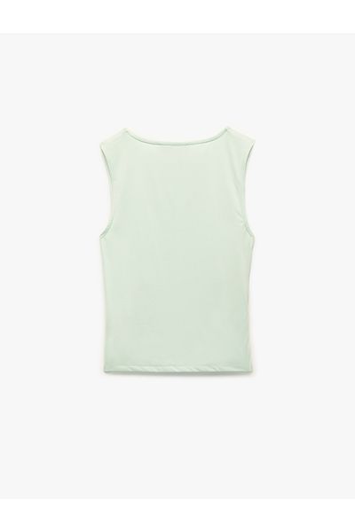 Koton Αμάνικο μπλουζάκι με λεπτή εφαρμογή Crew Neck Draped