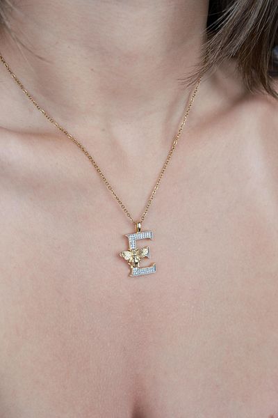 Jack Ferrero Luxury Steel/Not Darkening /Women's Letter Necklace
