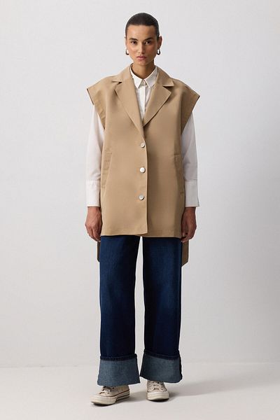 Touché Privé Oversize Vest with Slit Details