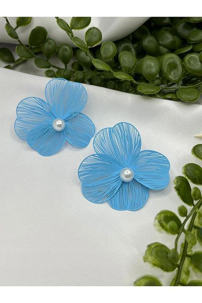 youngsem Pearl Beaded Flower Earrings