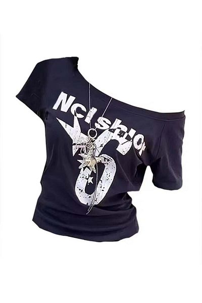 Köstebek Vintage Style Nclshior 6 Madonna Collar T-Shirt