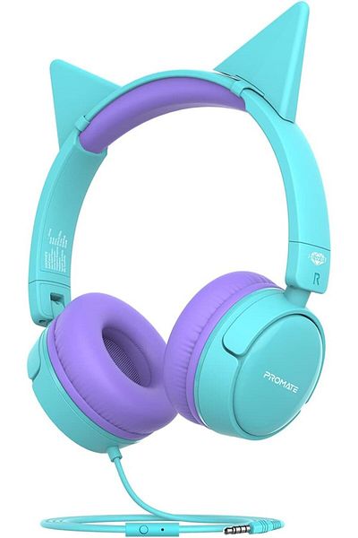 Promate Promate Wired Kids Headphones, Jewel Aqua
