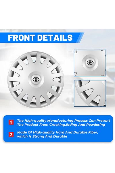 AGC 15'' Hubcaps for Toyota Camry 2005 - Durable Wheel Covers - 502