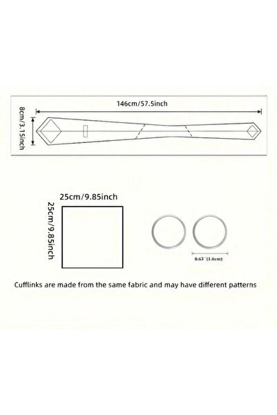 The Casius. Classic Men's Set - Tie, Pocket Square, and Cufflinks