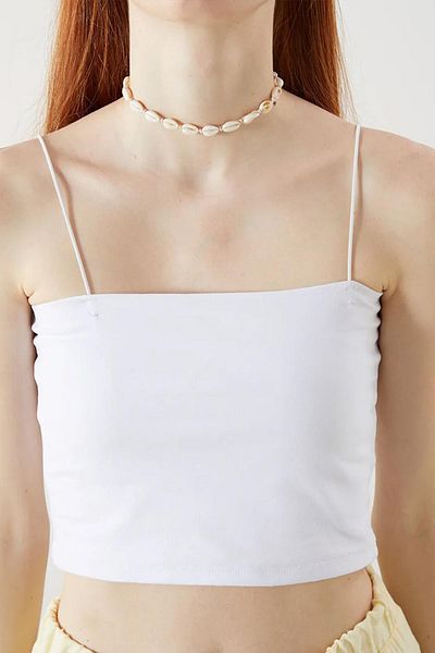 TENA Women's White Spaghetti Strap Full Lycra Undershirt with Glops Inside