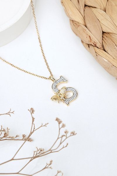 Jack Ferrero Luxury Steel/Not Darkening /Women's Letter Necklace