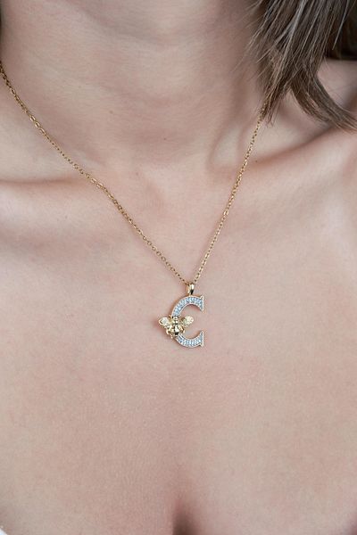 Jack Ferrero Luxury Steel/Not Darkening /Women's Letter Necklace