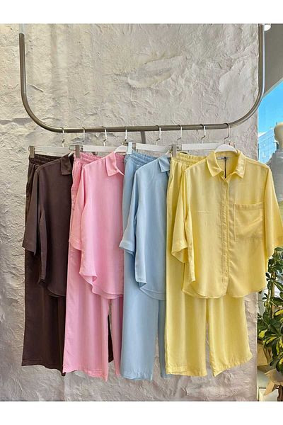Telablanka Shirt Elastic Pants Set_Pink