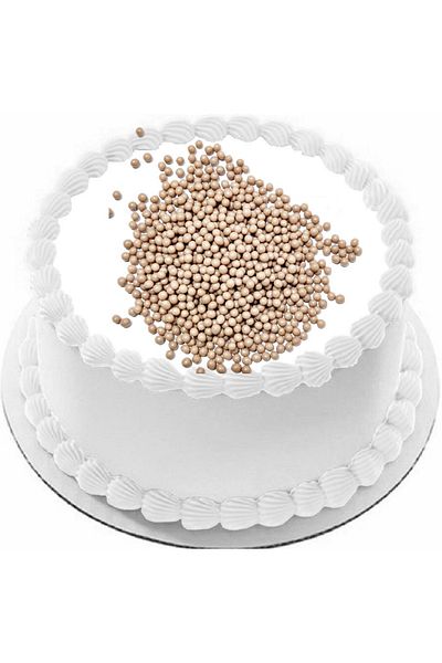 ovalette Edible Cake Decoration Rice Puff Milk Coffee Color 40 Gr 1 Pack Future