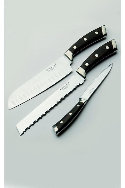 BUGATTI | Ergo Pakka Paring Knife, Kitchen Knife in Stainless Steel and Wood, for Precise Tasks, 90