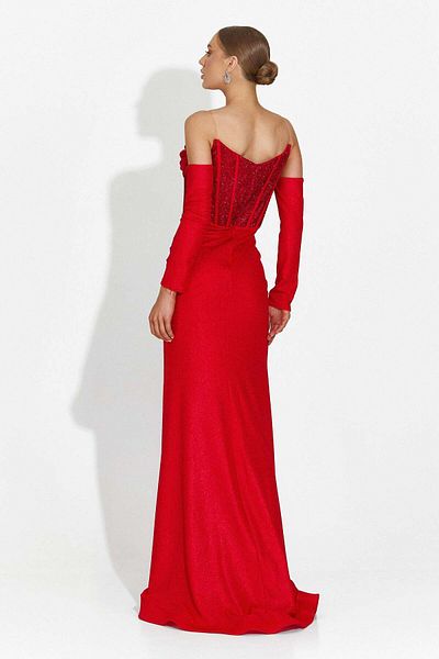 BOGAS Fredricka Red Long Women's Dress
