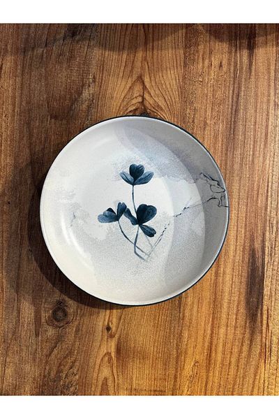 ColorCraft Ceramica Blue Magic Clover Pattern Series 6-Piece Nordic Bowl 18cm