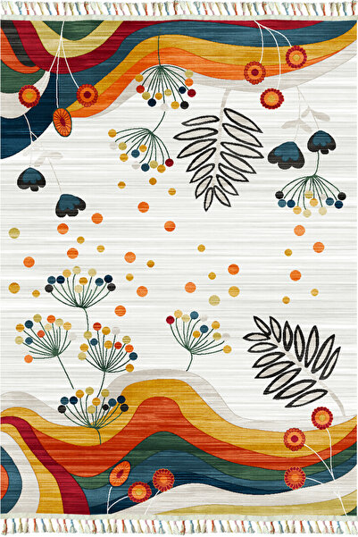 Living Room Kitchen Balcony Woven Based Rug Compatible with Lavine Washable Punch Pillow