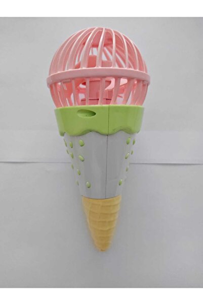 Luluyen Mini El Fanı Şarjlı Dondurma Figürlü Taşınabilir Vantilatör Masa El Tipi Serinletici Soğutucu