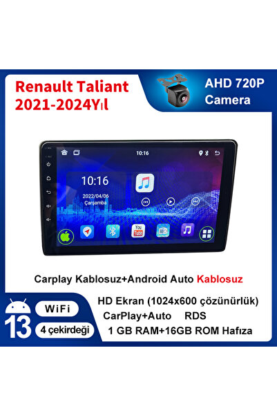 coni Renault Taliant 2021-2024Yıl 1GB Ram 16GB Rom Multimedya Kablosuz Carpla...