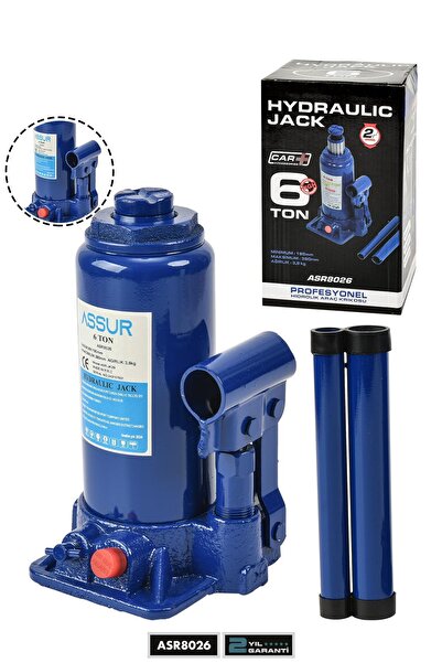 ASSUR 6 Ton Oto Kriko Araç Kaldırma Krikosu Şişe Kriko Hidrolik Kaldırma
