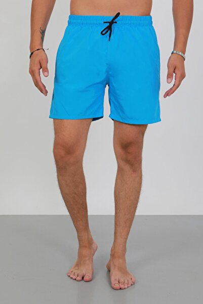 Akbeniz Ανδρικό σορτς με φερμουάρ μπλε
