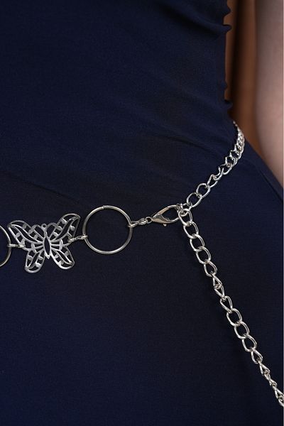 MODAM HİFA Butterfly Buckle Chain Belt Women's Belt Dress Belt Shirt Belt Coat Belt