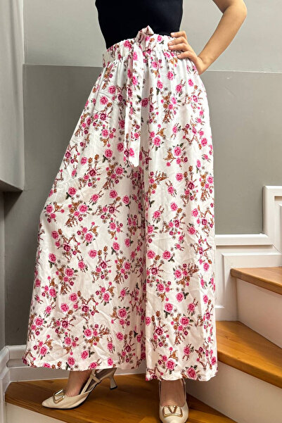 mj style Women's High Waist Wide Leg Samurai Viscose Trousers