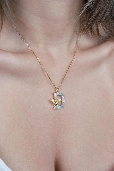 Jack Ferrero Luxury Steel/Not Darkening /Women's Letter Necklace