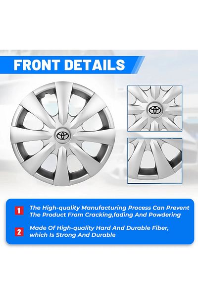 AGC 15" Hubcaps for Toyota Corolla 2010 – Stylish Durable Wheel Covers – 904