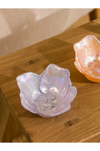 LC Waikiki Lcw Home Pink Flower Figured Glass Snack Bowl Set of 2 11 cm