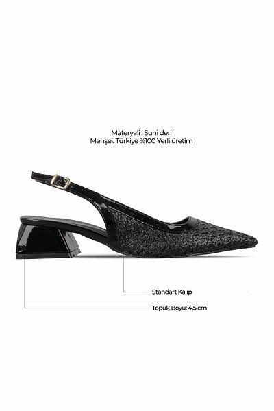 Lal Shoes & Bags Rich Women's Straw Detailed Belt Buckle Tie Ballerina Shoes-Black